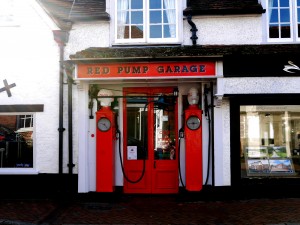 Red pump garage